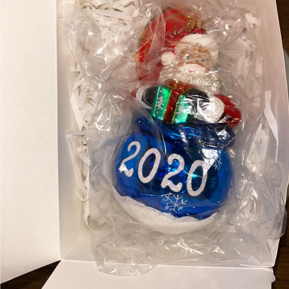 Christopher Radko 2020 “A Year Of Cheer” Red/Blue Christmas Glass Ornament ~New - Picture 7 of 15